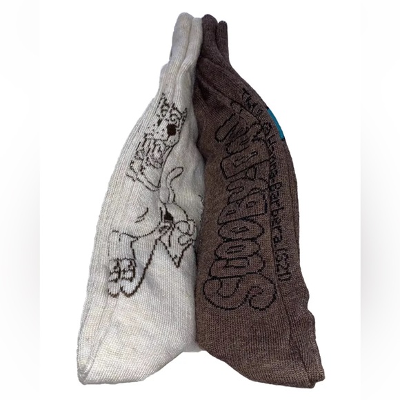 Scooby Doo Crew Socks 2 Pair Men 6-12 Brown Off-White w Collar Logo Mystery NEW! - Picture 8 of 12